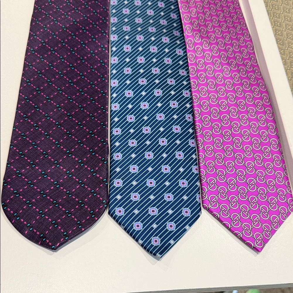 Dolcepunta Men's Tie Set - Purple, Blue, and Pink